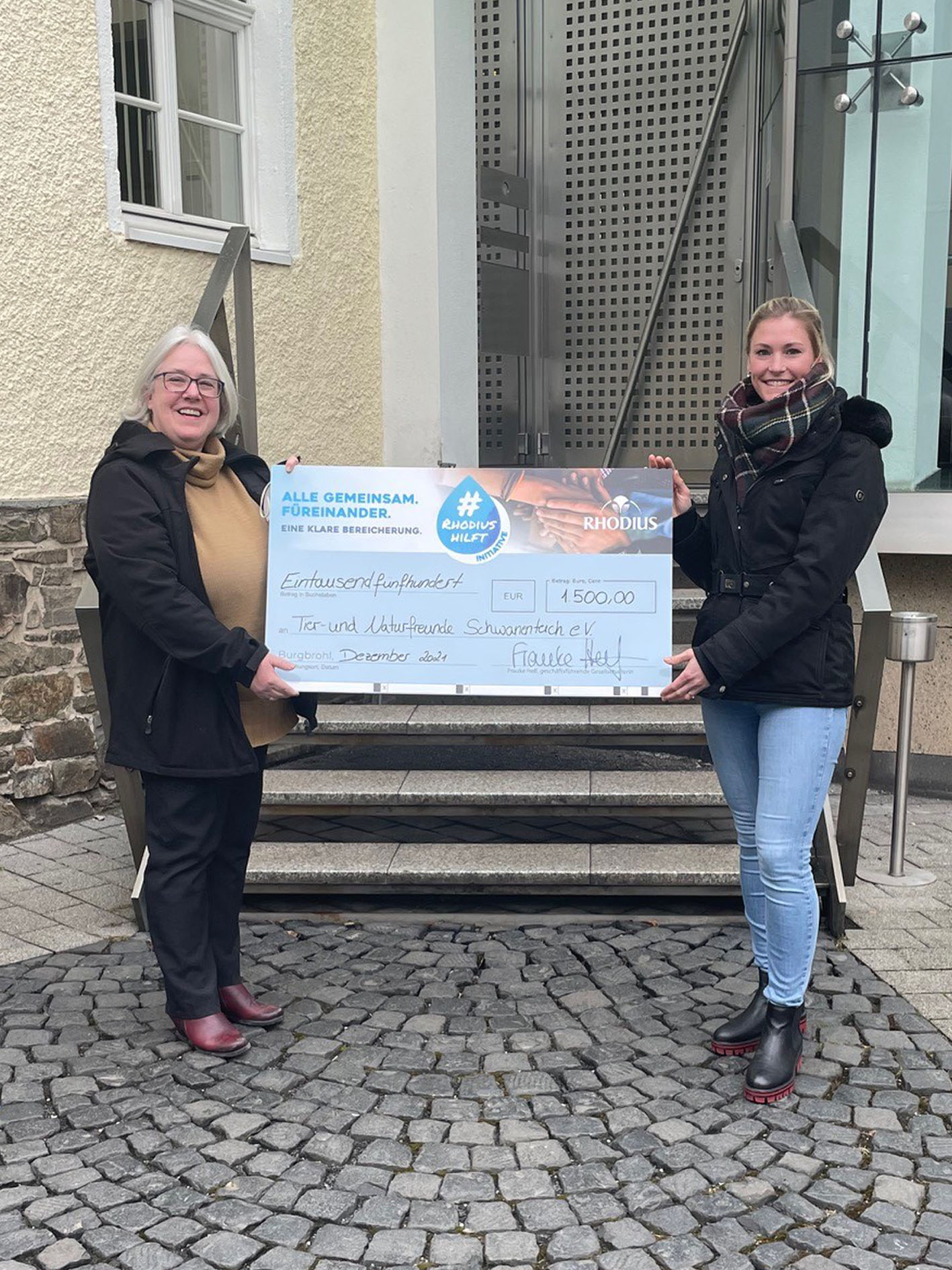 Platz 3. Übergabe Spendencheck Tier- und Naturfreunde Schwanenteich e.V.